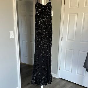 Elegant Black Sequin Gown
